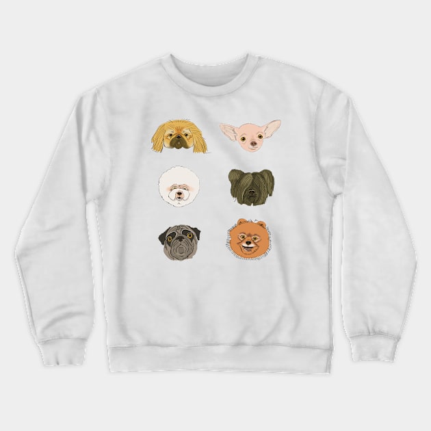 6 Round Dogs Crewneck Sweatshirt by Dori Durbin